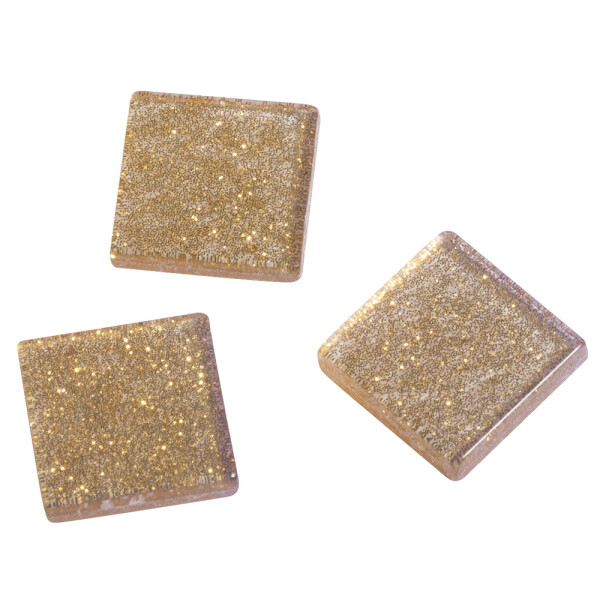 Acryl-Mosaik, 1x1 cm, Glitter, SB-Box ca. 205 Stück / 50g, kaschmir gold