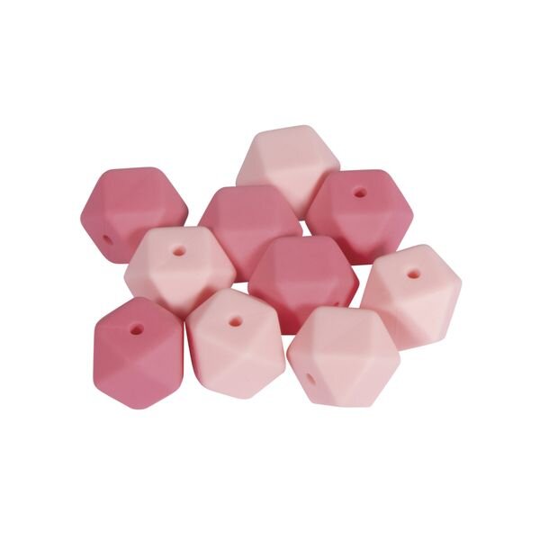 Silikonperlen Hexagon, 14mm ø, SB-Btl...