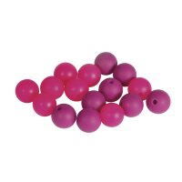 Silikonperlen, 12mm ø, SB-Btl 16Stück, pink Töne