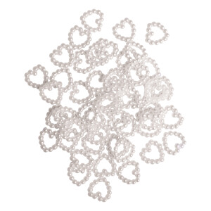 Plastik Perlenherz, 1cm, SB-Btl 48Stück