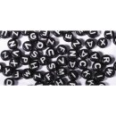 Plastik-Buchstaben-Perlen, 5x5mm, SB-Blister 40g, schwarz