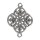Metall-Zierelement Ornament Blume, 15mm, Ösen 1mm ø, SB-Btl 1Stück, silber