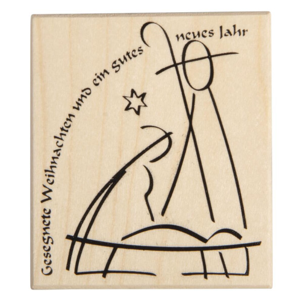 Stempel Gesegnete Weihnachten und..., 7x8cm