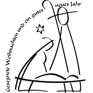 Stempel Gesegnete Weihnachten und..., 7x8cm