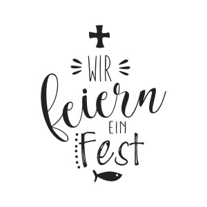 Stempel WIR feiern ein Fest, 6x7cm