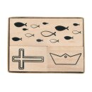 Holzstempelset Konfirmation,Kommunion, 3,9x2,6cm -...