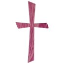 Wachsmotiv Kreuz, 10,5x5,5cm, SB-Btl 1St&uuml;ck, pink