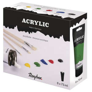 Acrylic-Set 6 x 75 ml, Künstleracrylfarbe , Karton...