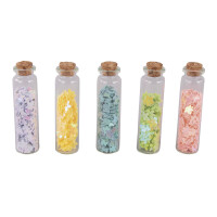 Pailletten Schmetterlinge/Blumen sort., 0,6-0,9cm,in Fläschchen, Box 5Flasche, bunt