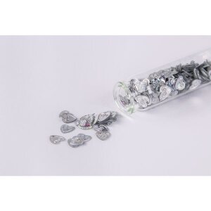 Pailletten Herzen/Blumen sort., 0,8-1cm,in Fl&auml;schchen, Box 5Flasche, bunt