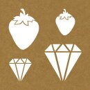 Papier-Schablone Früchte/Diamant, 20,3x20,3cm, 2 Designs, SB-Karte 2Stück