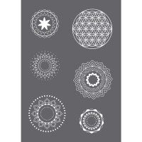 Siebdruck-Schablone Mandala A5, 1 Schablone+1 Rakel, SB-Btl