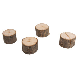 Kartenhalter Holzstamm, 3-4,5cm, PVC-Box 4Stück