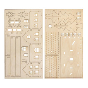 Holzbausatz Häuschen x1, FSC 100%, 17,5x9,4x14cm,...