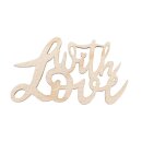 Holz-Minischrift With love,FSCMix Cred, 6,3x3,7x0,3cm, SB-Btl 4Stück, natur