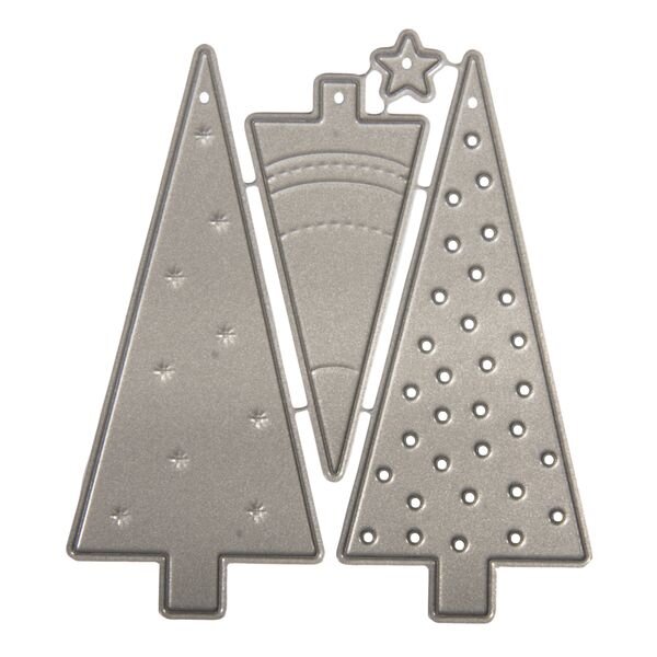 Stanzschablonen Set: Xmas Tree, 0,7x0,7cm-3x6,9cm, SB-Btl 4Stück