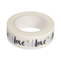 Washi Tape Love m. Foliendruck, 15mm, RL 10m