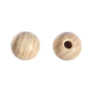Rohholz-Kugeln halbgebohrt, 12mm &oslash;, SB-Btl 25St&uuml;ck
