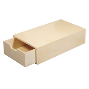 Holz Schatulle FSC Mix Credit, 20x10x5cm, ausziehbares Innenfach