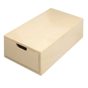 Holz Schatulle FSC Mix Credit, 20x10x5cm, ausziehbares Innenfach