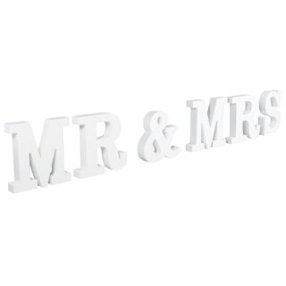 MDF- Buchstaben MR&MRS, weiß, 66,5x2x11cm, PVC-Box 1Stück