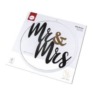 H-Kranz Mr&Mrs, FSCMixCred, 30cm ø, zum Hängen, Box 1Stück, natur