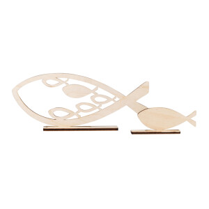 Holzmotive Fische, FSCMixCred, 20x8,3cm, 4-teilig, SB-Btl...