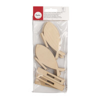 Holzmotiv Fische zum Stellen, FSCMixCred, 10x4,4cm, 12-teilig, SB-Btl 1Set, natur