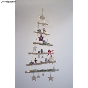 Deko Holzleiter z. H&auml;ngen,Weihnachtsbaum, 75x40x1,5cm, natur