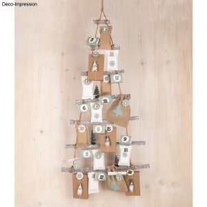 Deko Holzleiter z. H&auml;ngen,Weihnachtsbaum, 75x40x1,5cm, natur