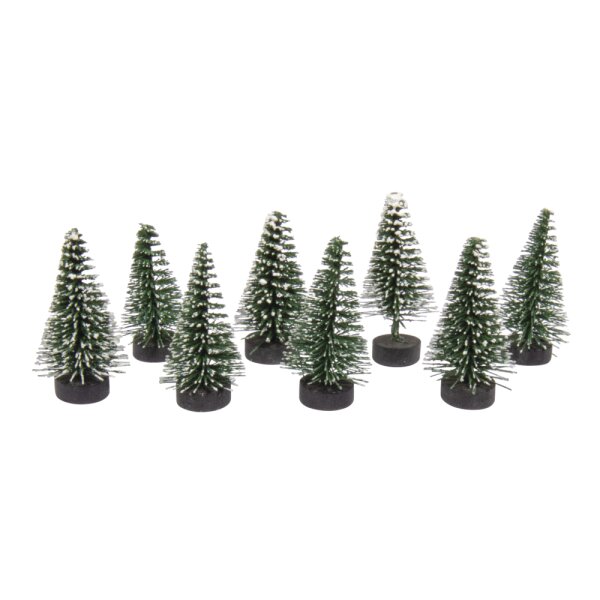 Deko-Tannenbaum beschneit, 5cm, grün, PVC-Box 8Stück