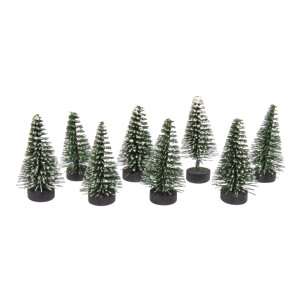 Deko-Tannenbaum beschneit, 5cm, grün, PVC-Box 8Stück
