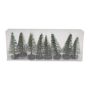 Deko-Tannenbaum beschneit, 5cm, grün, PVC-Box 8Stück