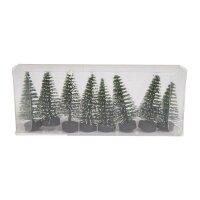 Deko-Tannenbaum beschneit, 5cm, grün, PVC-Box 8Stück