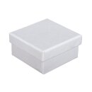Pappmaché-Boxen-Set, FSC Rec. 100%, 6x6x3cm, quadratisch, SB-Btl 4Stück, weiß