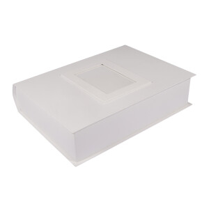 Pappm.Box Memories, FSC Rec.100%, 34x27x8cm, m. Fotorahmen&amp;Ringmechanismus, wei&szlig;