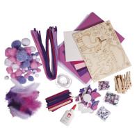 Mega-Bastelbox Unicorn 1.000 Teile, weiß/pink/lila Töne, Box