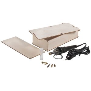 Brandmalkolben in Holzbox, inkl. Zubh&ouml;r, Box 1Set