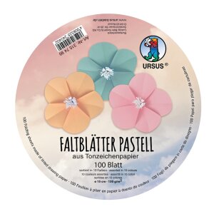 Faltblätter Pastell Ø 15 cm, 100 Blatt in 10...