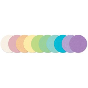 Faltblätter Pastell Ø 15 cm, 100 Blatt in 10 Farben sortiert