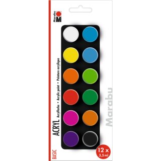Acrylfarben Set Basic von Marabu, 12x 3,5 ml