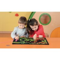 Playboard 4er Set schwarz, inkl. Neonschnüre und Fädelstifte