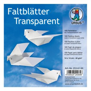 Faltblätter aus Transparentpapier weiß, 14 x...