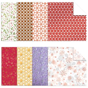 Faltbl&auml;tter X-Mas, 15 x 15 cm, 30 Blatt in 8 Motive sortiert