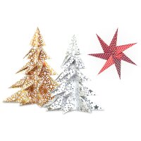 Faltblätter X-Mas, 15 x 15 cm, 30 Blatt in 8 Motive sortiert