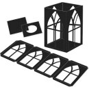 Laternenzuschnitte Fenster schwarz, 25 Stück
