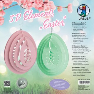 Bastelset 3D Elements Easter für 12 Ostereier
