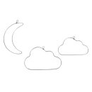Draht Halbmond+Wolken, sort. 10-12cm, SB-Btl 3Stück