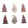 Holz Tanne und Santa auf Klammer, 3,1x4,8cm, 3 Designs, SB-Btl 6Stück