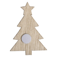 Holz Streuteile Christbaum+Hirsch, 3x4,5cm, sortiert, SB-Btl 10Stück